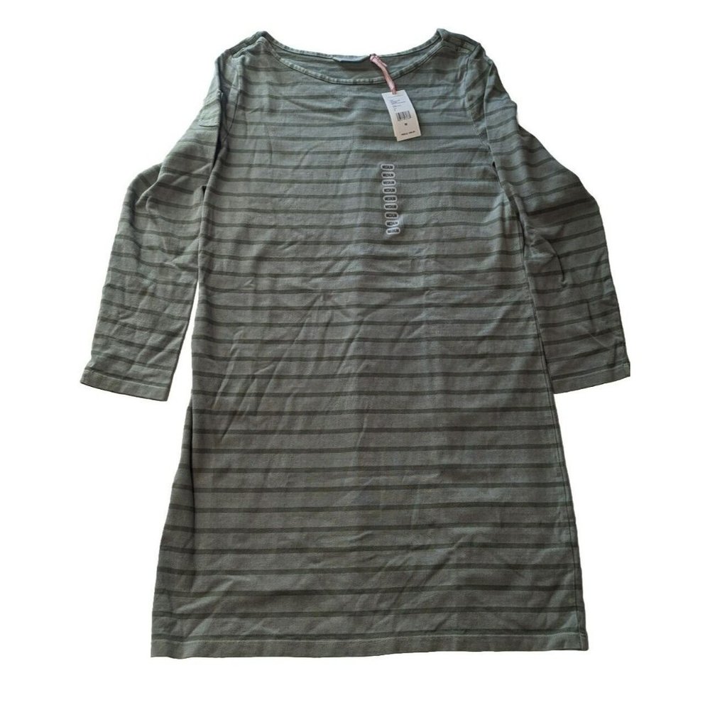* Vineyard Vines Size Medium, Green Dyed Striped Knit Dress NWT